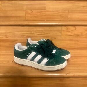 Adidas Campus Green and White Sneakers